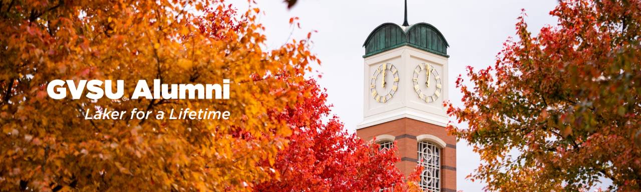 Cook Carillon Tower surrounded by fall leaves